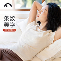 爱暇步专业瑜伽服女上衣 运动T恤春夏一体织短袖服高端普拉提训练服 椰子奶油/无胸垫/上衣 M