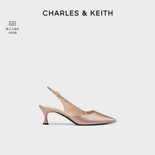 CHARLES & KEITH CHARLES&KEITH女士链条后绊带尖头高跟凉鞋CK1-60280346