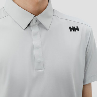 HELLY HANSEN, HH24夏男款清爽凉感日常休闲户外商务针织短袖POLO衫 灰色 XL