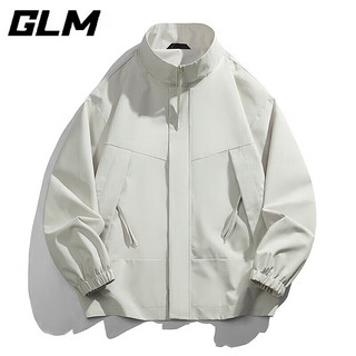 GLM品牌夹克外套男士秋冬季潮流立领时尚舒适耐磨抗皱 浅卡其 L(125斤-140斤)