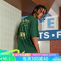 有志者（UZIS）美式休闲运动T恤男夏季宽松透气篮球训练圆领短袖 深绿色 S