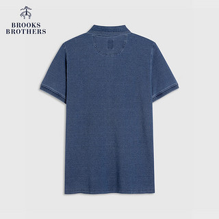 布克兄弟（BrooksBrothers）男士24早春两粒扣复古翻领短袖Polo衫 4003-深蓝色 S