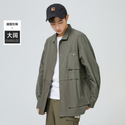 peacebirdmen太平鸟男装奥莱春季新款户外夹克外套青年工装茄克日系