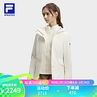 斐乐（FILA）女士上衣两件套2024春户外运动中长款连帽外套 云白色-WT 170/88A/L