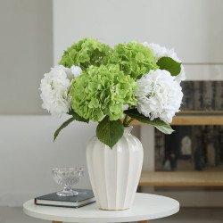 京东鲜花鲜花绿植_京东鲜花 手感保湿绣球花仿真3d打印乔迁高档客厅餐