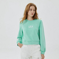 Gap 盖璞 LOGO泡泡袖法式圈织软卫衣 590996