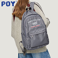 POY ®新品 高中生大学生美式书包小众设计感秋冬双肩包男旅行背包
