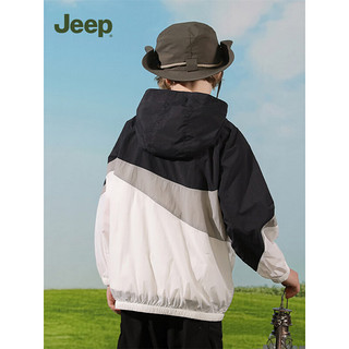 Jeep儿童防晒衣男童女童防紫外线upf50+中大童透气防晒皮肤衣空调衫外 黑色 170cm