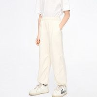 little MO&Co.little moco童装24春装男女童降落伞卫裤直筒休闲长裤 奶油黄色 120/53