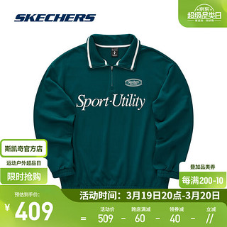 SKECHERS 斯凯奇 男女同款针织套头卫衣L124U030 深海绿/006U XXL