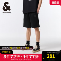 杰克·琼斯(JACK&JONES)夏季新款LOGO刺绣裤身字母提花肌理略宽松休闲短裤男装22429F029