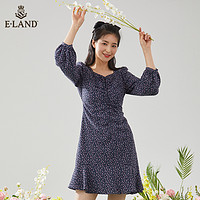 E·LAND 衣恋 Eland衣恋甜美温柔气质田园风碎花收腰连衣裙女春季新款