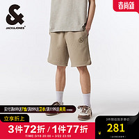 杰克琼斯 杰克·琼斯（JACK&JONES）夏季LOGO刺绣裤身字母提花肌理略宽松休闲短裤男装22429F029 E11卡其色