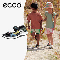 爱步（ECCO）童鞋夏 儿童拼接透气魔术贴凉鞋 全速710642 绿色/棕色71064252589 28码