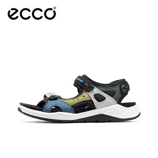 爱步（ECCO）童鞋夏 儿童拼接透气魔术贴凉鞋 全速710642 绿色/棕色71064252589 28码