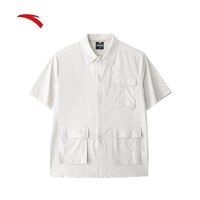安踏学院风短袖衬衫男夏季翻领针织T恤
