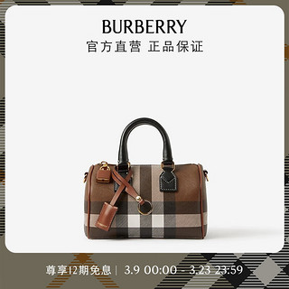 BURBERRY 博柏利 女包 格纹拼皮革迷你保龄球包80696631