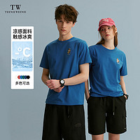 Teenie Weenie Men小熊男装T恤2024夏季白色休闲美式潮流凉感短袖 蓝色 180/XL
