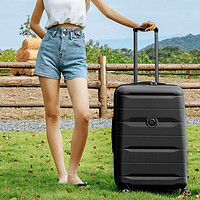 DELSEY戴乐世行李箱登机箱万向轮旅行旅游密码锁男女大容量托运拉杆箱 黑色 24英寸