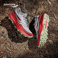 saucony 索康尼 游隼13 ST减震户外耐磨越野跑鞋男跑山运动鞋灰红42.5