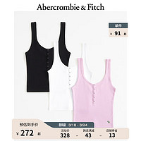 Abercrombie & Fitch 女装套装 24春夏3件装小麋鹿U型领罗纹亨利式背心 358709-1 黑色、白色、粉色 S (165/92A)