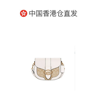 香港COACH蔻驰女士马车拼色单肩斜挎马鞍包中号 C2806 IMDQC