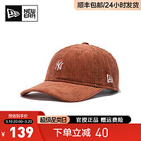 NEW ERA 纽亦华 帽子男女情侣款940软顶灯芯绒NY弯檐MLB系列棒球帽