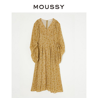 【刘亦菲同款】MOUSSY 春季度假碎花收腰连衣裙028GSZ30-0410