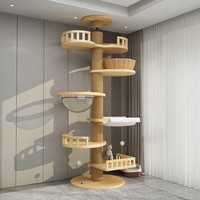 猫爬架通天柱猫窝猫树一体大型不占地免打孔实木顶天立地猫爬架子