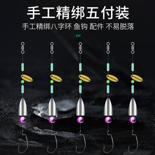 二次元 路亚饵德州钓组成品绑好线组T尾软饵子弹铅曲柄钩组合饵防挂底鲈鱼鳜鱼路亚钓组 5g子弹铅+4#曲柄钩