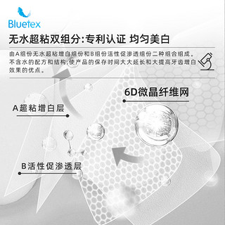 Bluetex 蓝宝丝 无水超粘式炫白牙贴3%过氧化氢牙齿贴片洁牙贴牙膜