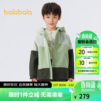 巴拉巴拉软壳衣男童外套2024款大童连帽儿童春童装 绿色调-202124105105 175cm