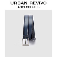 URBAN REVIVO2024春季男士潮流商务牛皮针扣皮带UAMA40005 深灰 120cm