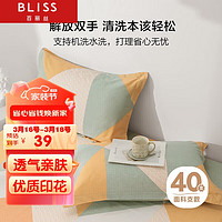 BLISS 百丽丝 水星家纺出品枕头套纯棉枕套一对枕巾单人枕头罩枕套48x74cm