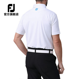 FootJoy高尔夫服装FJ夏季男装短袖POLO衫运动时尚防晒男短袖T恤上衣 81764-白 XXL