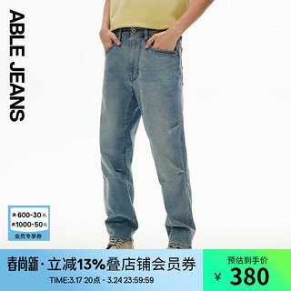 ABLE JEANS 欧帛牛仔 24春季男士牛仔裤直筒宽松水洗裤子 天缥蓝 30/32