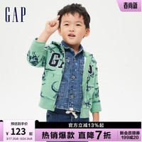 Gap男幼童恐龙汽车印花卫衣749379秋连帽衫 绿色 100cm(3岁)偏小 选大一码