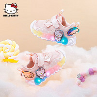 Hello Kitty HELLOKITTY童鞋女童闪灯跑鞋宝宝带灯发光运动鞋儿童小灯鞋6833粉色28 28码适合脚长16.4-16.9cm