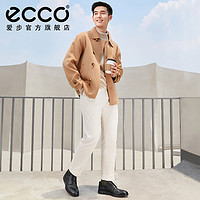 ecco 爱步 商务正装皮鞋男款 亮面简约圆头德比鞋 轻巧混合520304