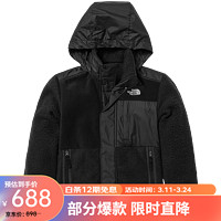 THE NORTH FACE北面童装男童抓绒上衣羊羔绒外套户外|7WOT JK3/黑色 150/L