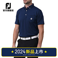 FootJoy高尔夫服装FJ夏季男装短袖POLO衫运动时尚防晒男短袖T恤上衣 81763-海军蓝 L