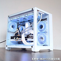 玩嘉孤勇者白色电脑机箱台式机MATX海景房240/360水冷全侧透ITX PRO支持ATX主板980 孤勇者白色机箱