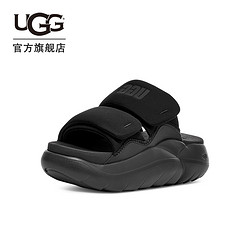 UGG 夏季新款女士休闲舒适纯色时尚厚底露趾魔术贴设计拖鞋1152689