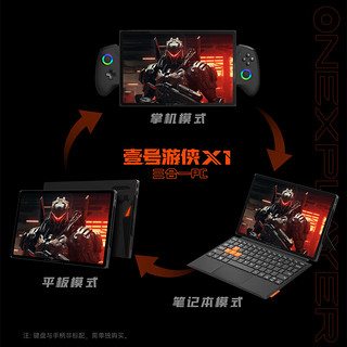 One XPlayer 壹号本三合一PC壹号游侠X1 平板笔记本电脑Steam大屏游戏掌机英特尔ultra 7可拆卸手柄 32G+2T