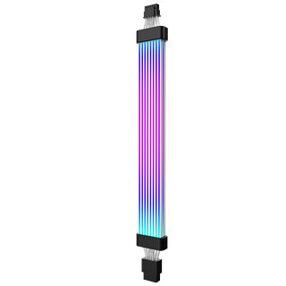 金河田 HIFI YH02 PCIe5.0发光延长线 霓彩线 主板供电线5V3针/ARGB神光同步//双层发光/TPE硅质/轻薄易弯