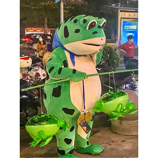 健威神青蛙人偶服装儿童 青蛙人偶服装小号充气儿童小孩版卡通孤寡卖崽 红蛙1风扇+1个充电宝 成人款176-185CM