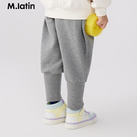 M.Latin/马拉丁童装裤子23年冬装女大童灯笼造型加绒针织裤 中杂灰 110cm