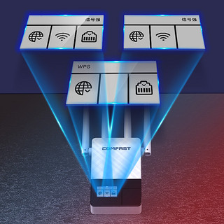 COMFAST CF-WR760AC 1200M四天线5G双频网络WIFI信号增强放大器家用无线路由器信号扩展大功率穿墙中继器