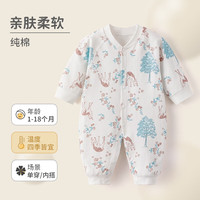 wua.wua婴儿衣服春秋连体衣宝宝纯棉长袖睡衣新生儿爬服春装