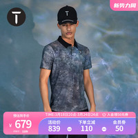 EUROPEAN TOUR欧巡赛高尔夫服装24夏季轻薄透气短袖T恤时尚运动防晒POLO衫 花灰 L